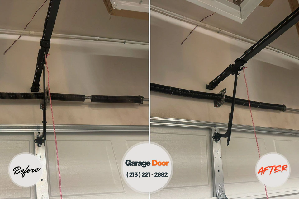 Before and after: garage door repair Ashland, PA